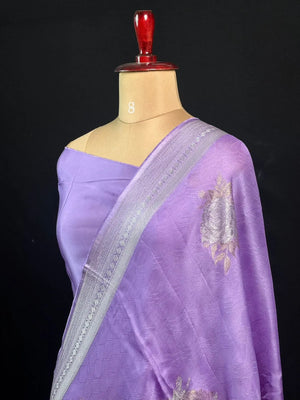 Soft Banarasi Gen Fold Silk Self Saree