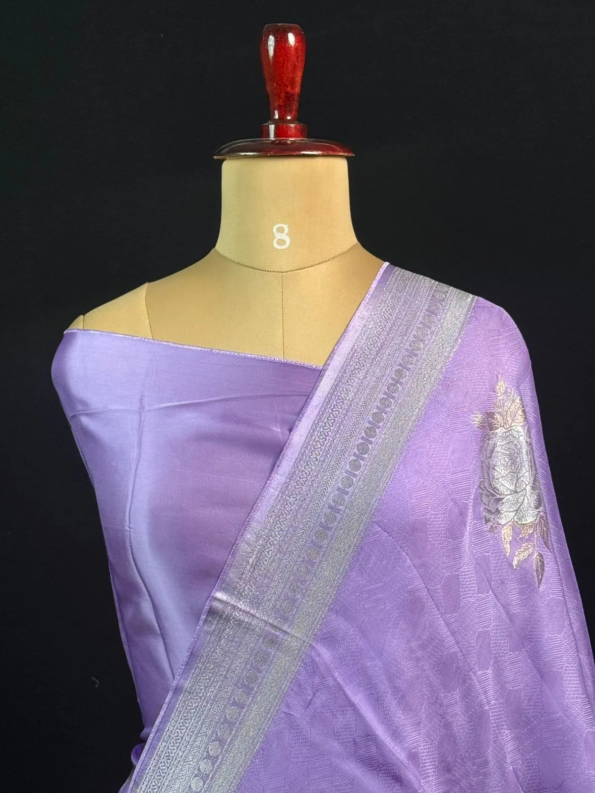 Soft Banarasi Gen Fold Silk Self Saree