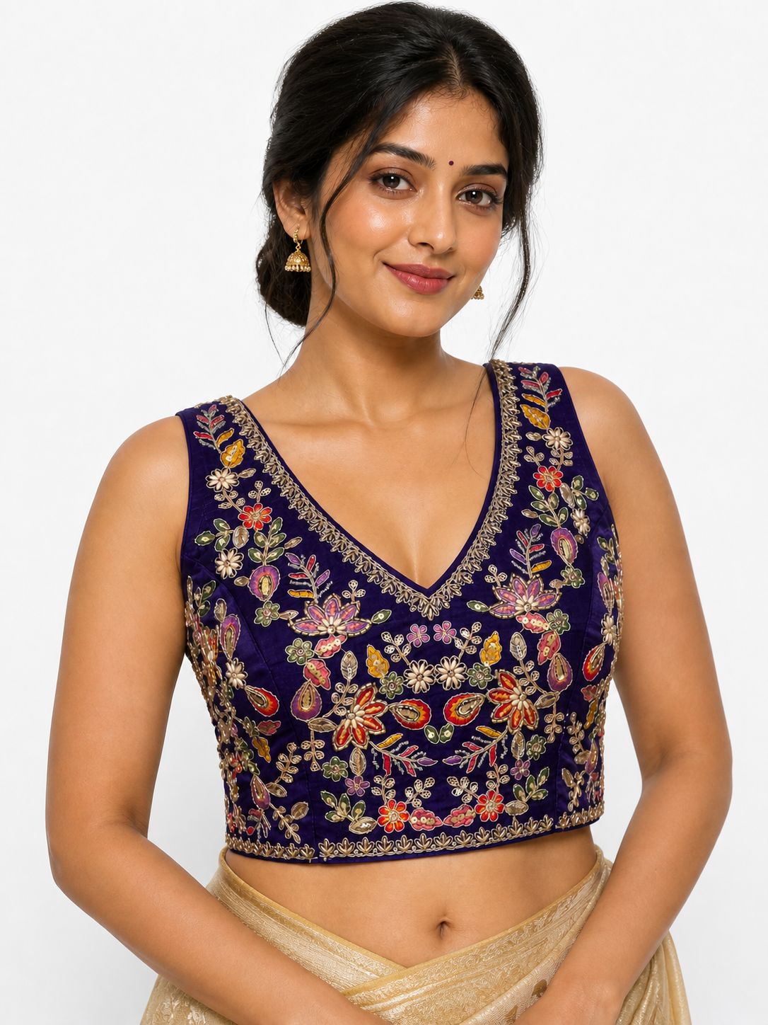 Classic Velvet Heavy Work Ethnic Blouse