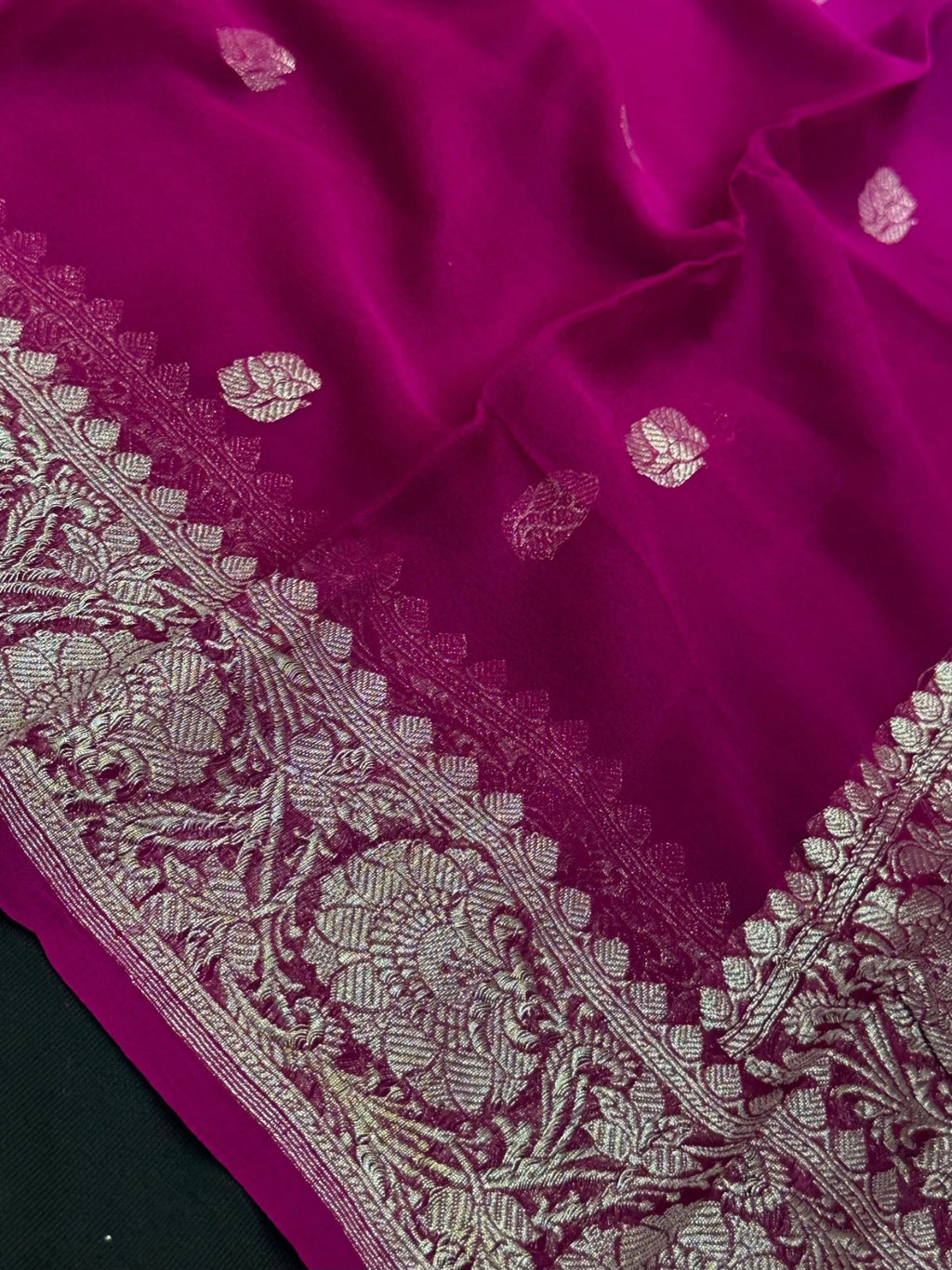 Banarasi Pure Khaddi Chiffon Saree 