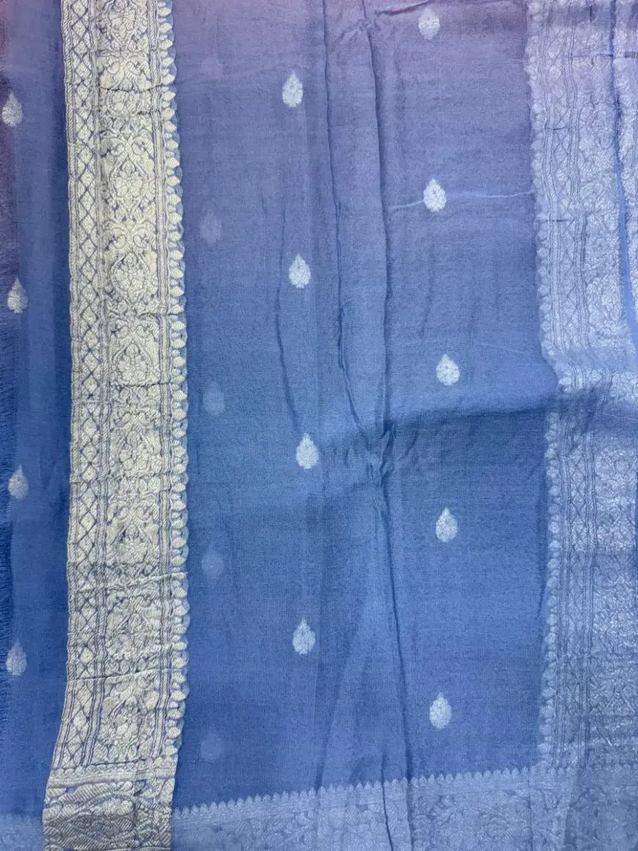 Banarasi Pure Khaddi Chiffon Saree 