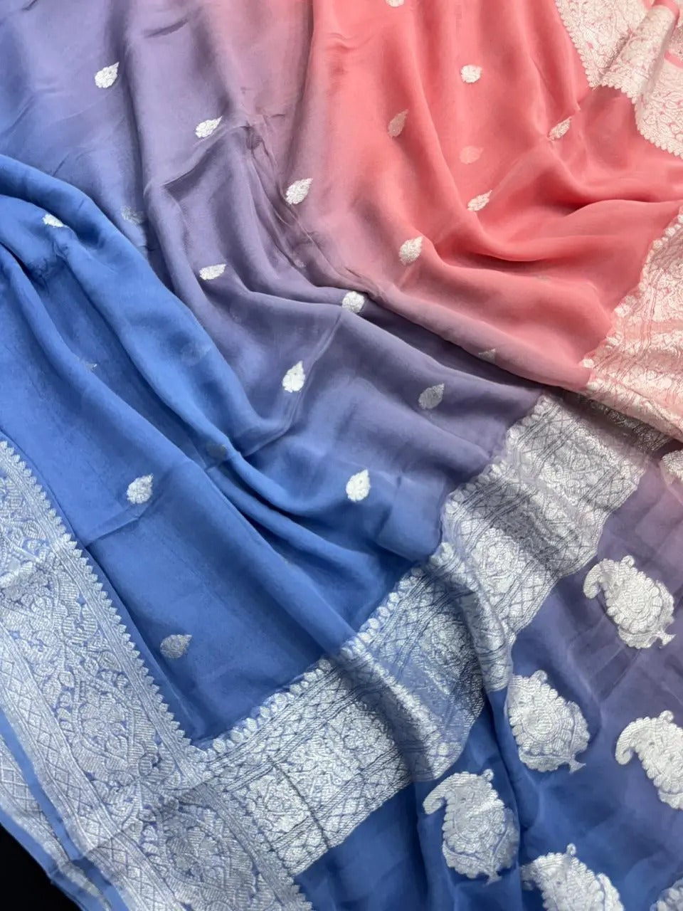 Banarasi Pure Khaddi Chiffon Saree 