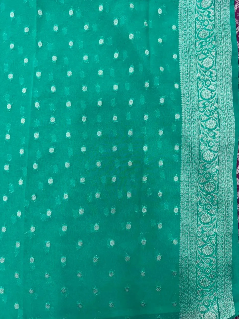 Wonderla-Fancy Zari Weaving Georgette Saree 