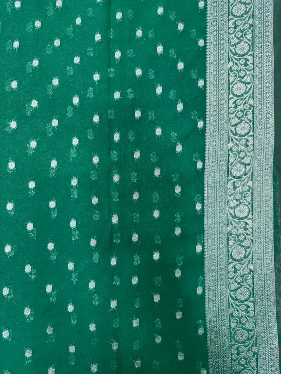 Wonderla-Fancy Zari Weaving Georgette Saree 