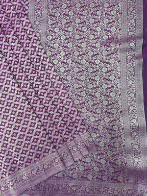 Wonderla-Fancy Zari Weaving Georgette Saree 