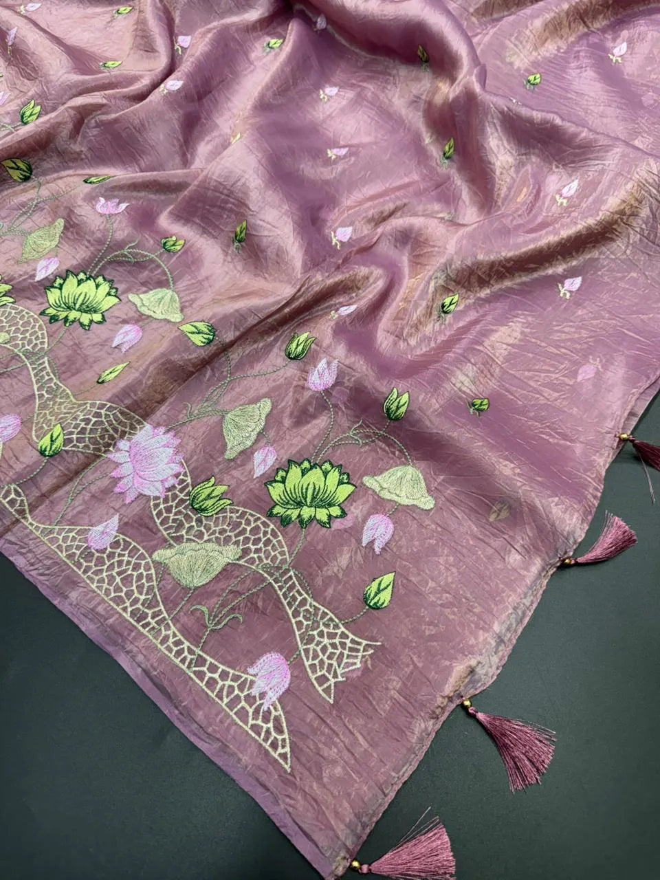 Everyday Royalty Paper Silk Saree-(Zaitoon silk )