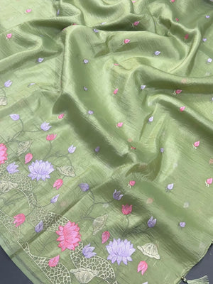 Everyday Royalty Paper Silk Saree-(Zaitoon silk )