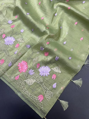 Everyday Royalty Paper Silk Saree-(Zaitoon silk )