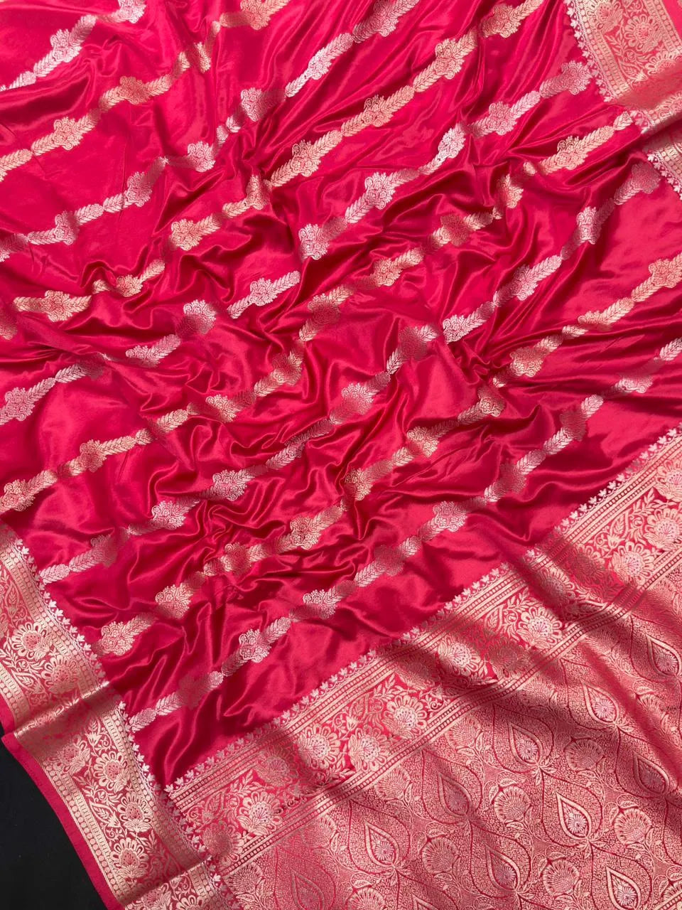 Designer Satin Crepe Saree: Soft Sheen & Rich Fall (Zara Crape)