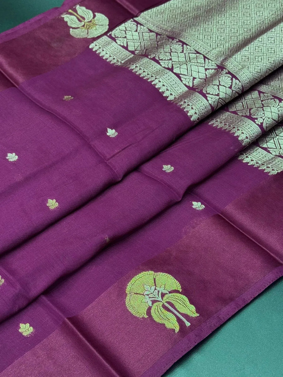 Queenly Drape Authentic Raw Silk Saree