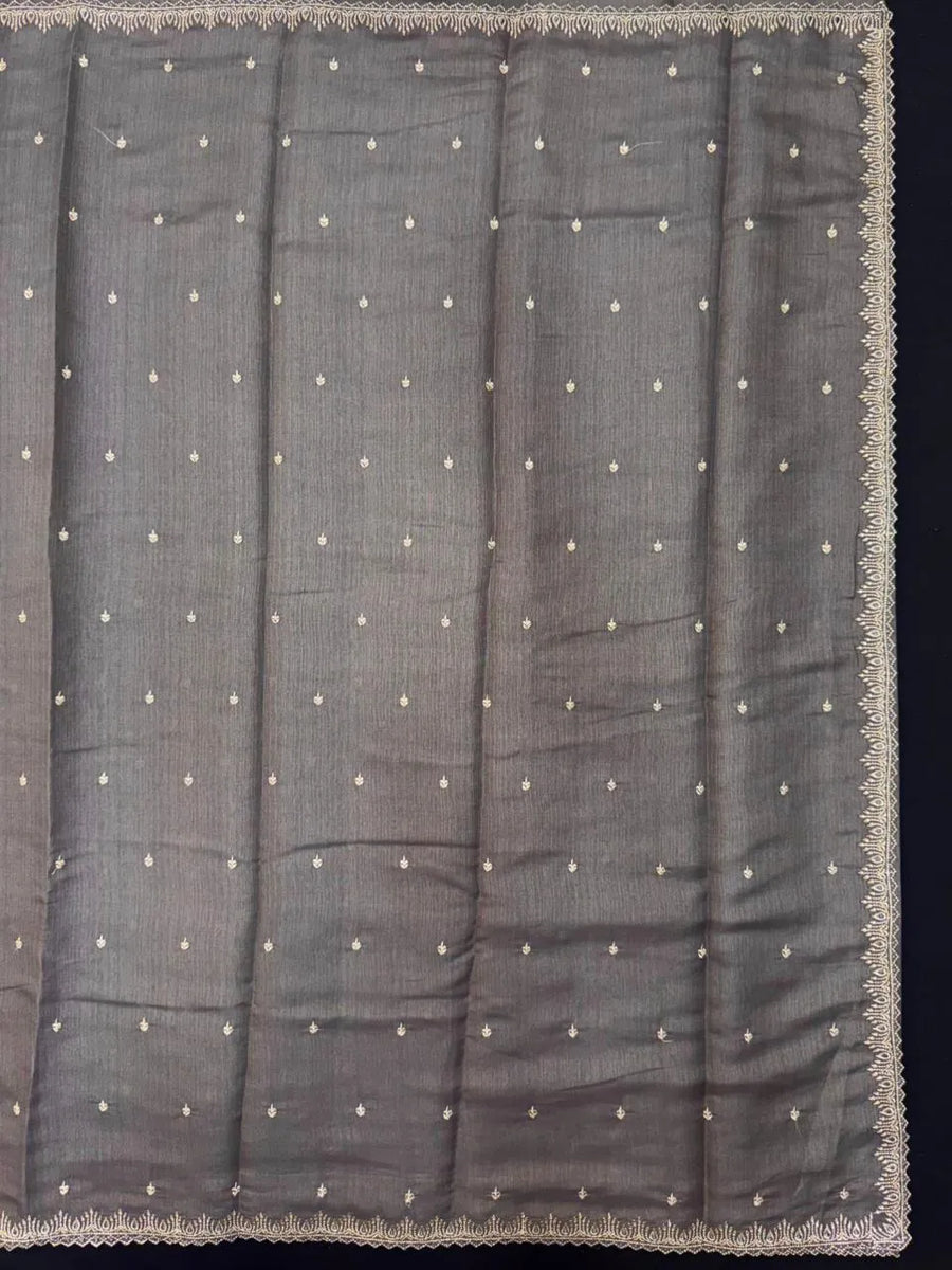 Classic Raw Silk Saree with Lustrous Finish-Zoya Crape 