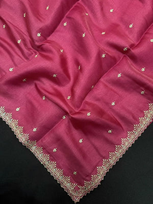 Classic Raw Silk Saree with Lustrous Finish-Zoya Crape 