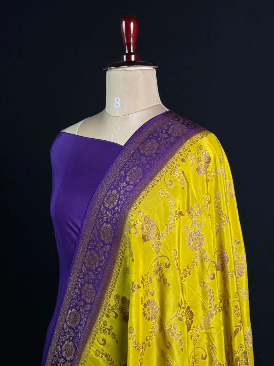 Korean Silk Saree with Rich Zari Floral Weaving