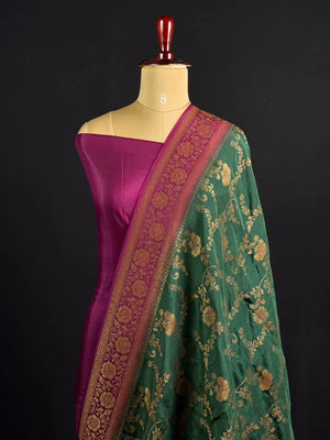 Korean Silk Saree with Rich Zari Floral Weaving