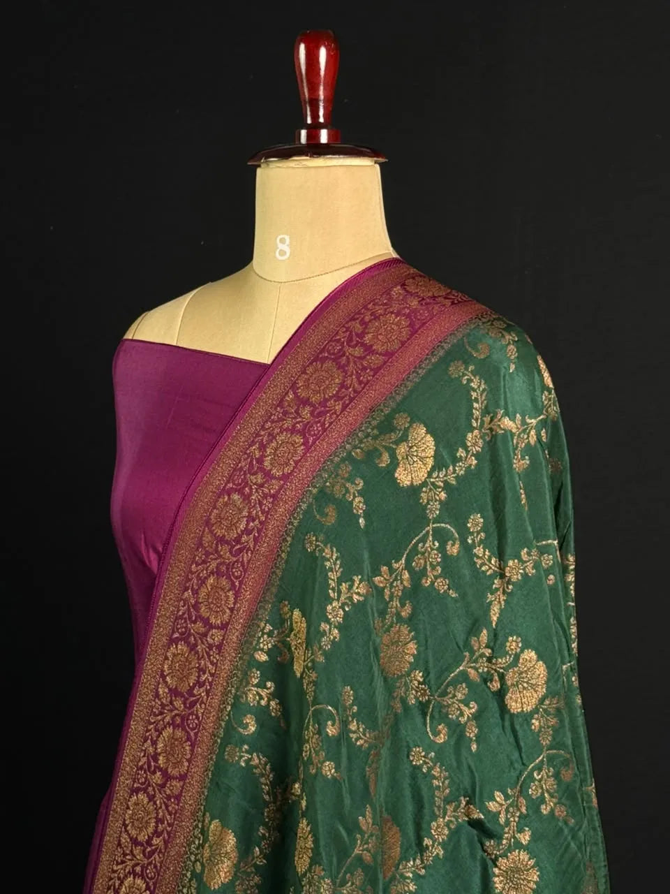 Korean Silk Saree with Rich Zari Floral Weaving