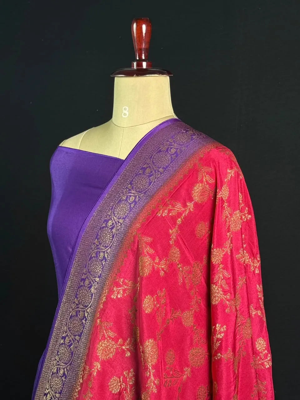 Korean Silk Saree with Rich Zari Floral Weaving
