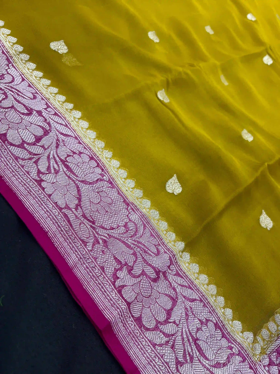 Banarasi Pure Khaddi Chiffon Saree