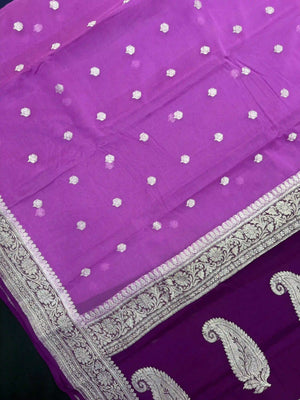 Banarasi Pure Khaddi Chiffon Saree 