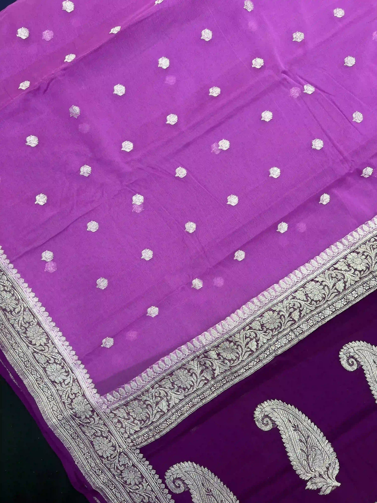 Banarasi Pure Khaddi Chiffon Saree 