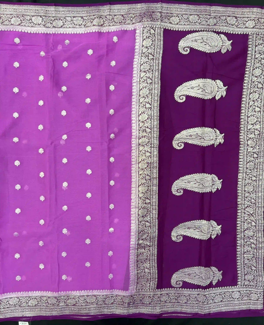 Banarasi Pure Khaddi Chiffon Saree