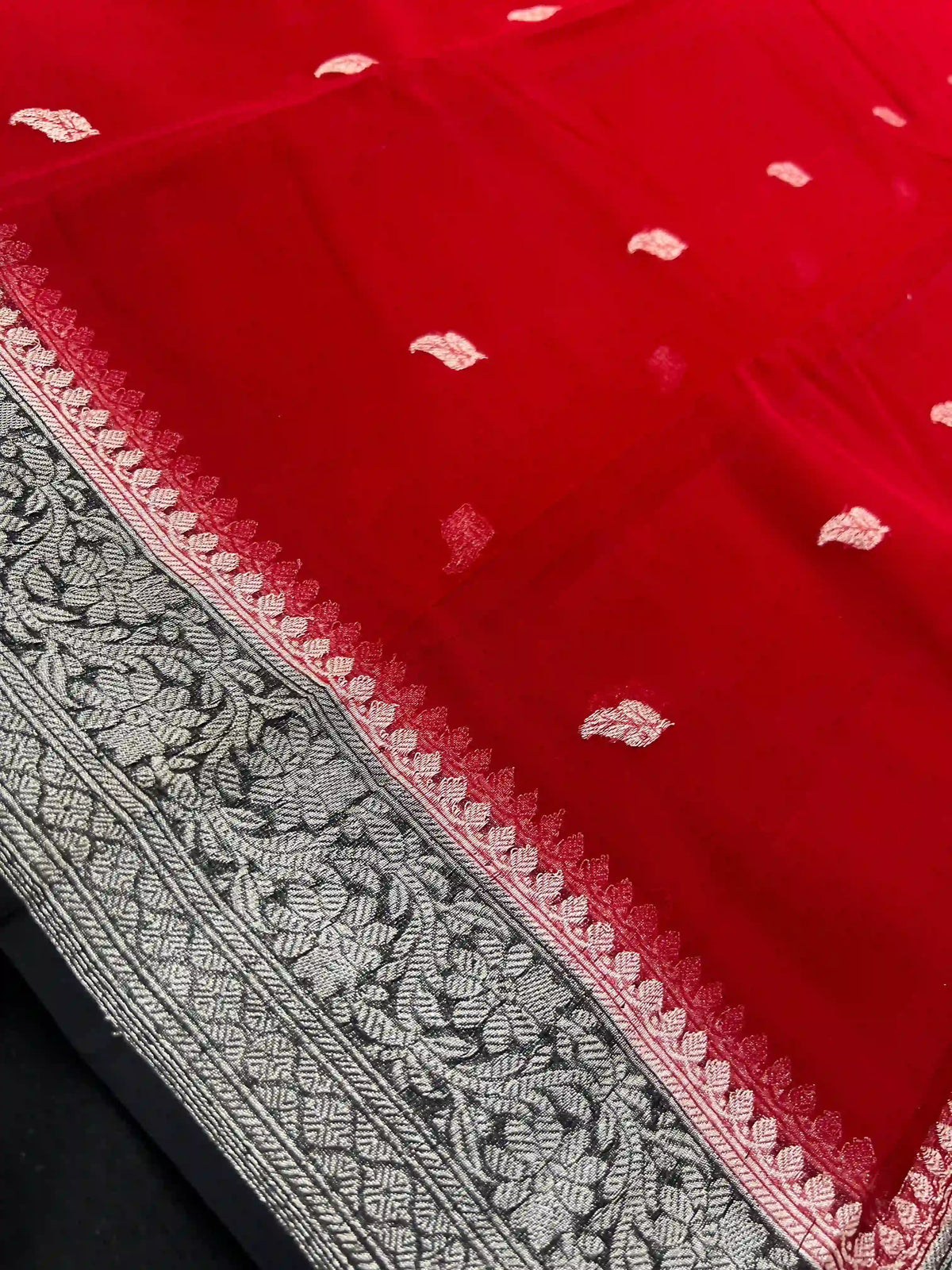 Banarasi Pure Khaddi Chiffon Saree-2