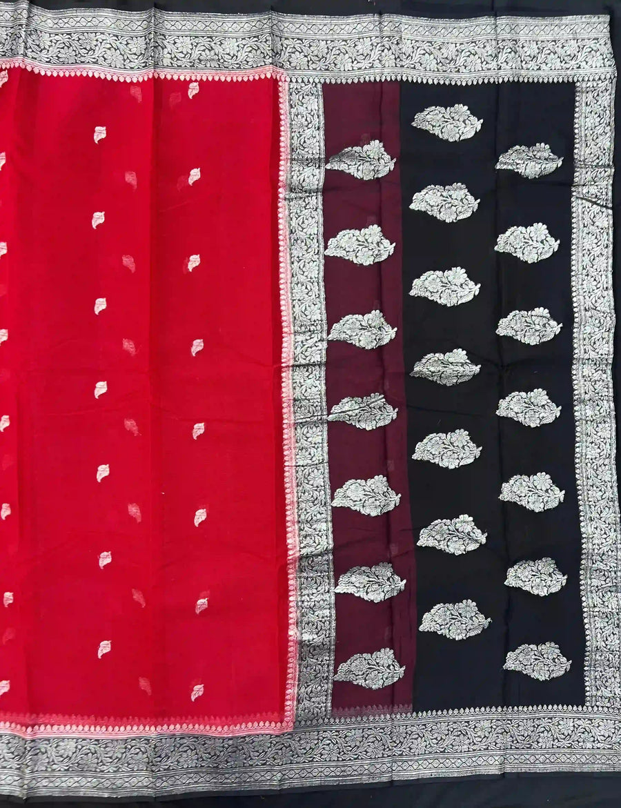 Banarasi Pure Khaddi Chiffon Saree
