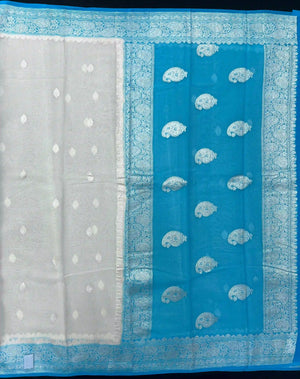 Banarasi Pure Khaddi Chiffon Saree-2