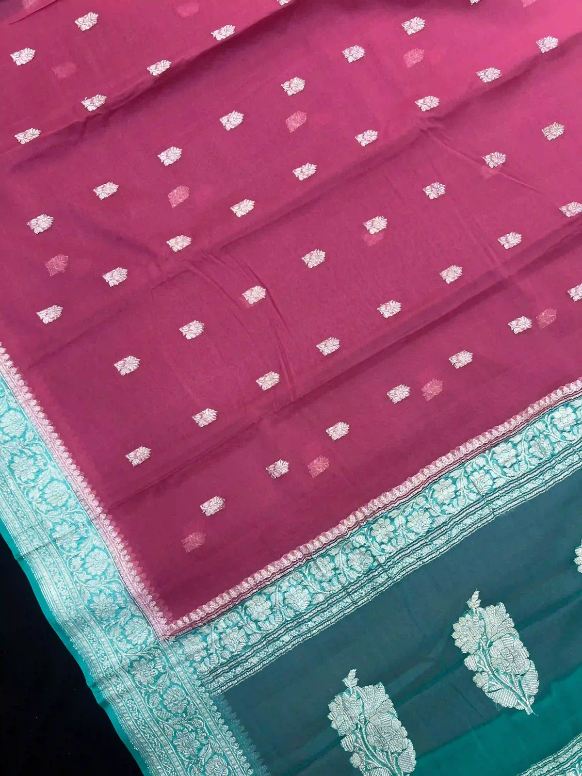Banarasi Pure Khaddi Chiffon Saree 