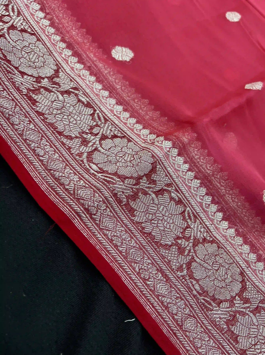 Banarasi Pure Khaddi Chiffon Saree